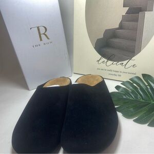 The Row Black Suede Mules